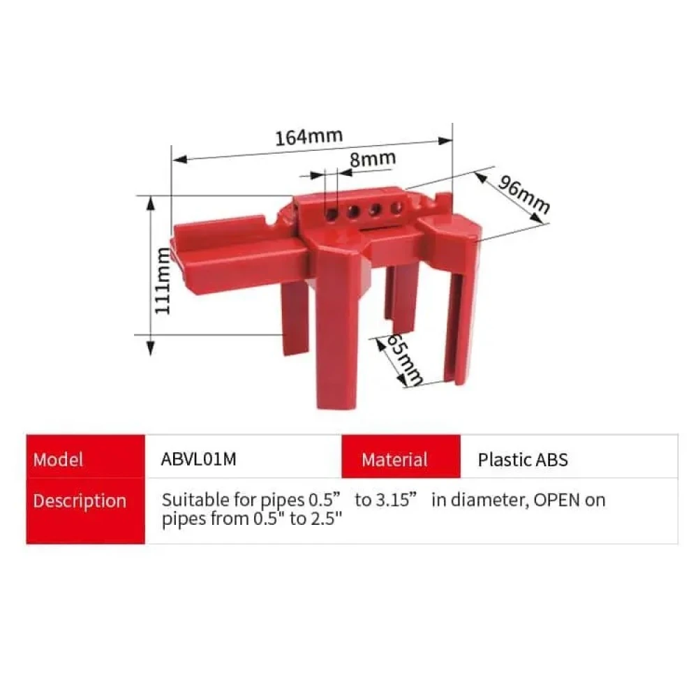 อุปกรณ์ล็อคบอลวาล์ว ABVL01, ABVL01M, ABVL02 (OD=0.5"-8")