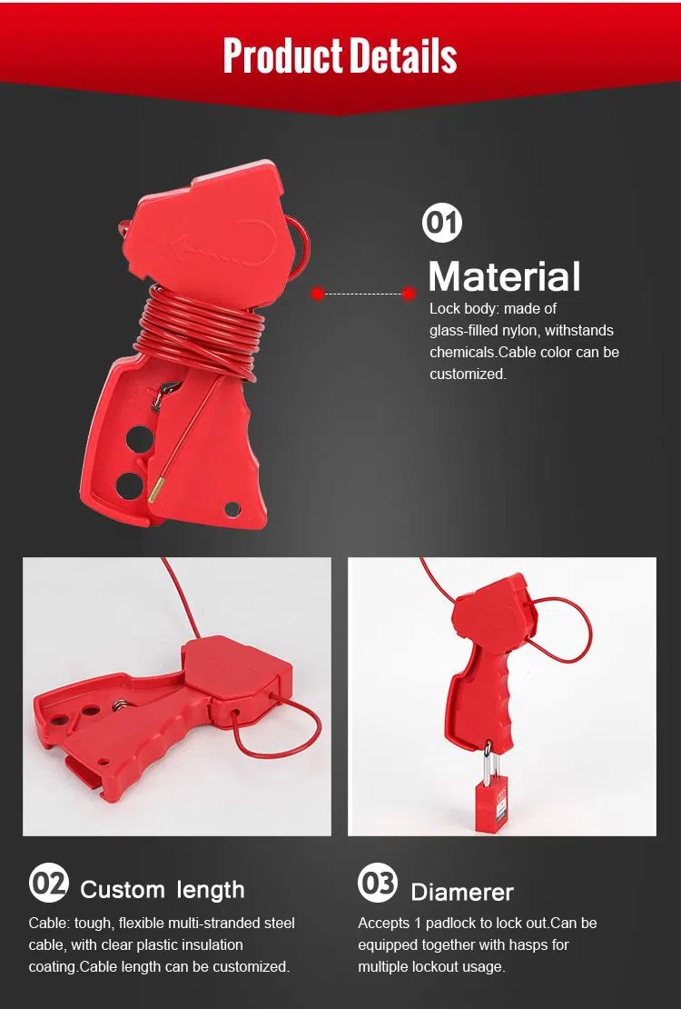 รายละเอียด CB02 cable lockout ตัวล็อคแบบสลิง LOTOสลิง LOTOเคเบิ้ล