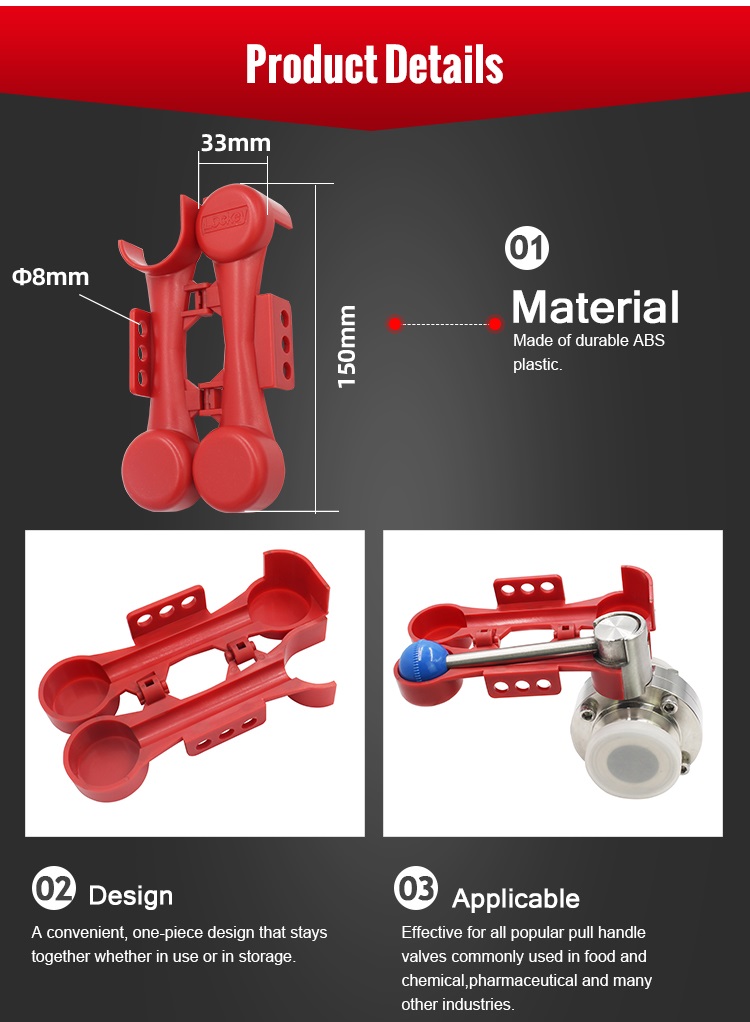 BVL31 Pull Handle Butterfly Valve Lockout BVL31 ขนาด