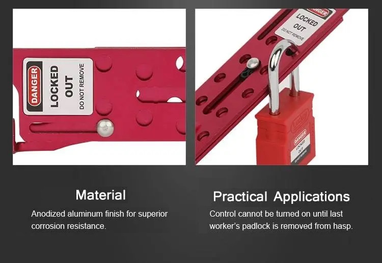 lotoสระบุรี lotoหนองแค ขายส่งอุปกรณ์loto ขายส่งอุปกรณ์lockout 12 24 Hole Sliding Long Aluminum Lockout Hasp AH31 AH32